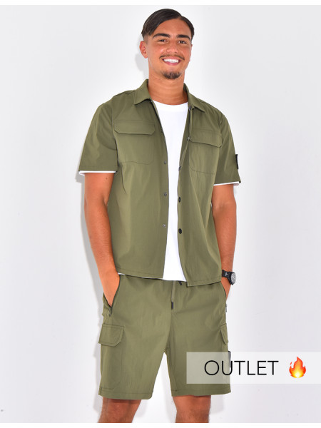 Ensemble short et chemise à poches