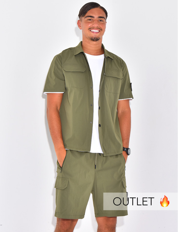 Ensemble short et chemise à poches