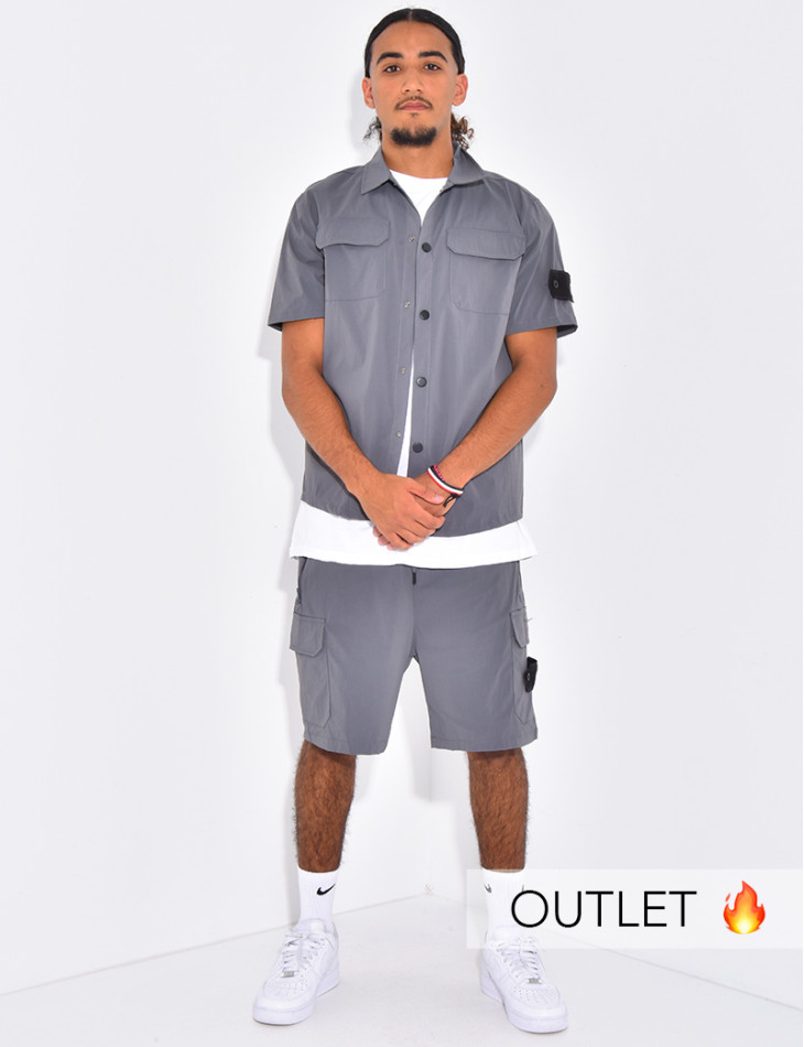 Ensemble short et chemise à poches
