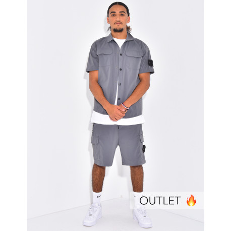 Ensemble short et chemise à poches