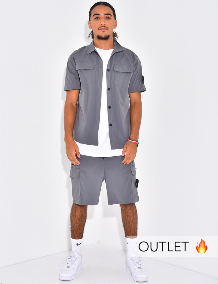 Ensemble short et chemise à poches