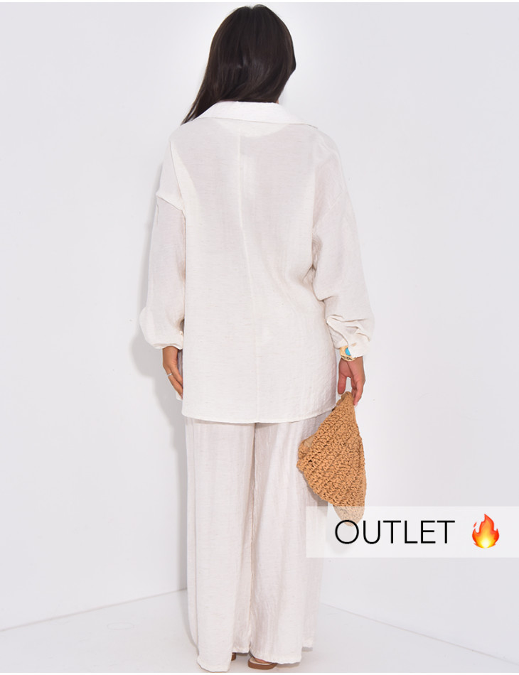 Ensemble en lin pantalon et blouse