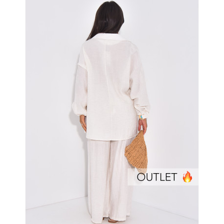 Ensemble en lin pantalon et blouse