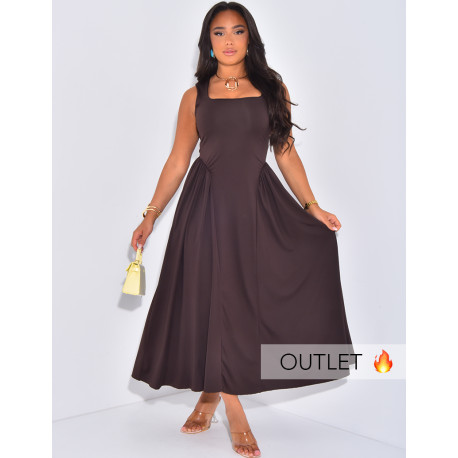 Robe longue sans manches effet bouffant sur les hanches