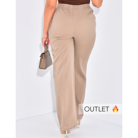 Pantalon coupe droite en lin