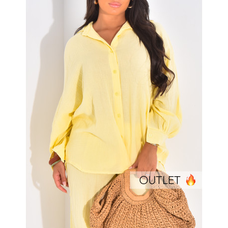 Cotton gauze trousers and shirt set