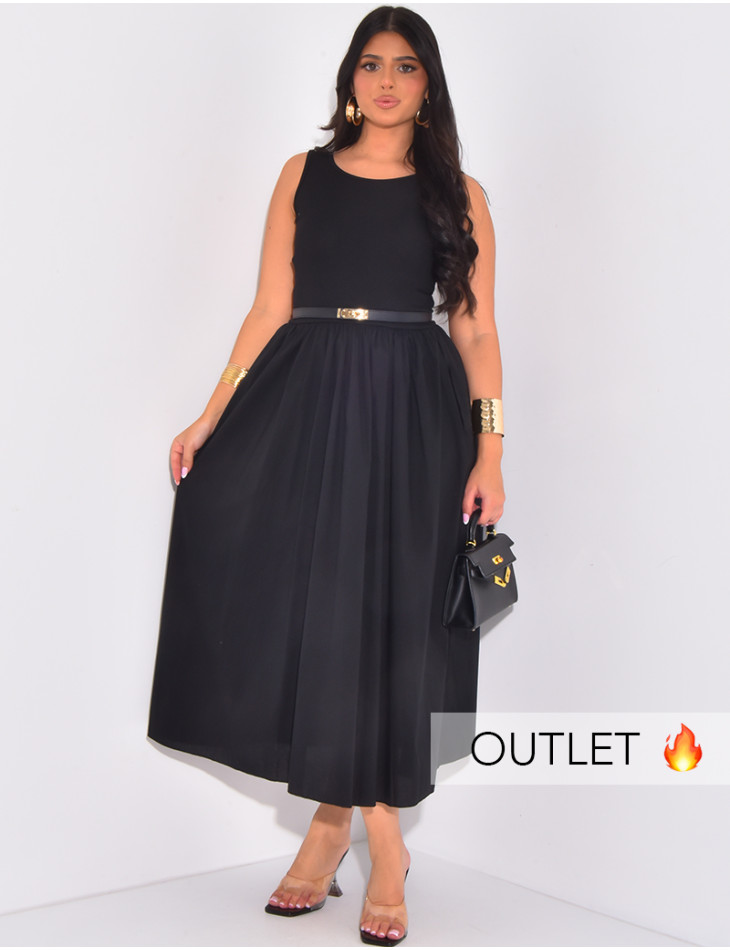 Robe débardeur à jupe ample évasée