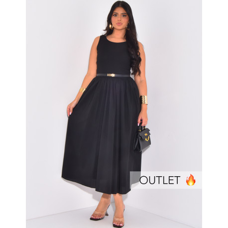 Robe débardeur à jupe ample évasée
