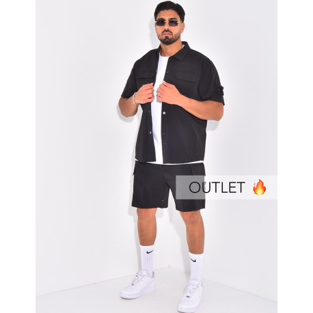 Ensemble short et chemise à poches
