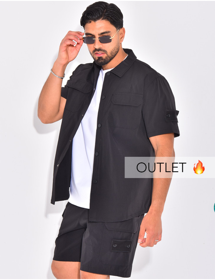 Ensemble short et chemise à poches