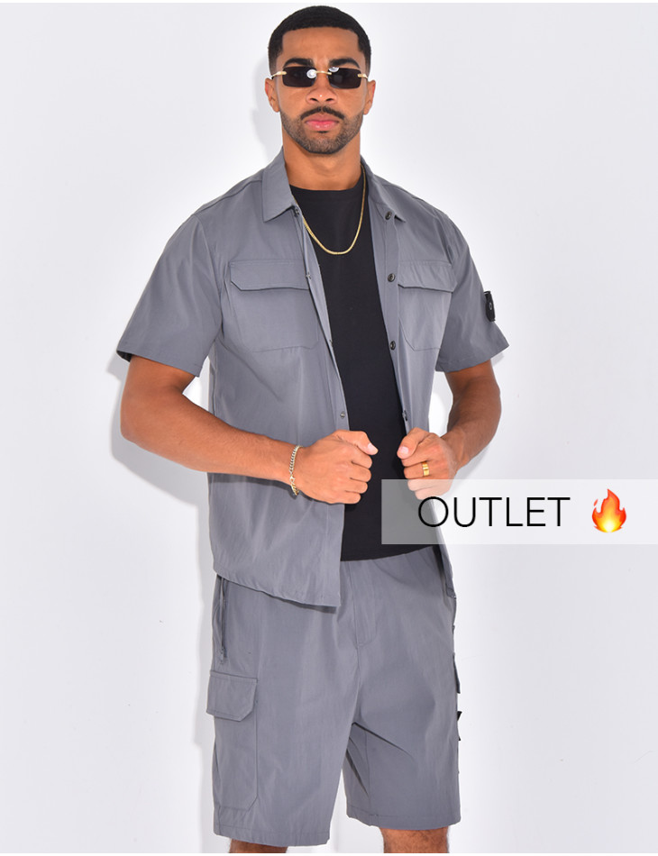 Ensemble short et chemise à poches
