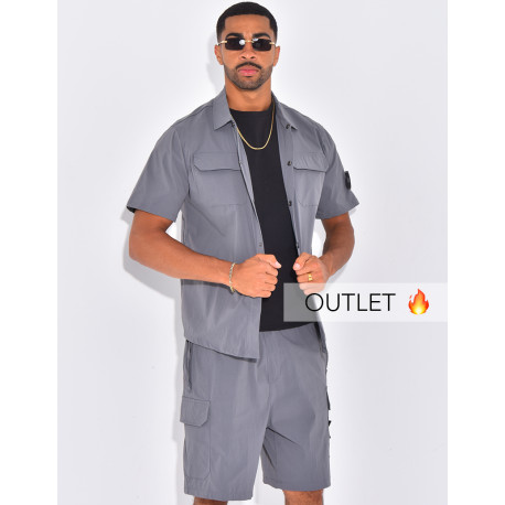 Ensemble short et chemise à poches