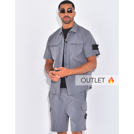 Ensemble short et chemise à poches