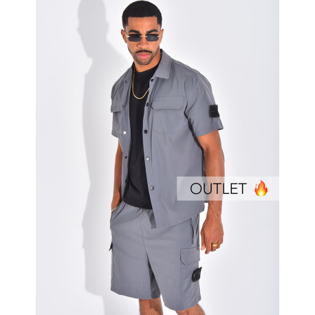 Ensemble short et chemise à poches