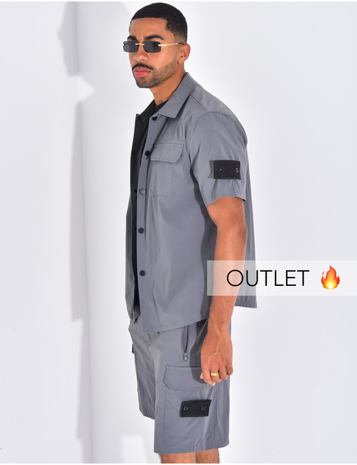 Ensemble short et chemise à poches