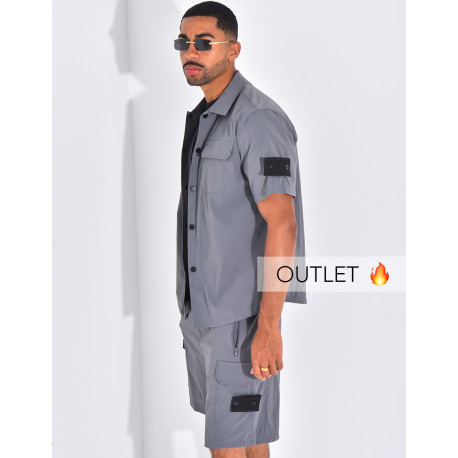 Ensemble short et chemise à poches