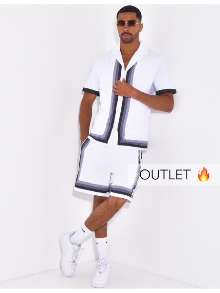 Ensemble short et chemise à bordures contrastantes
