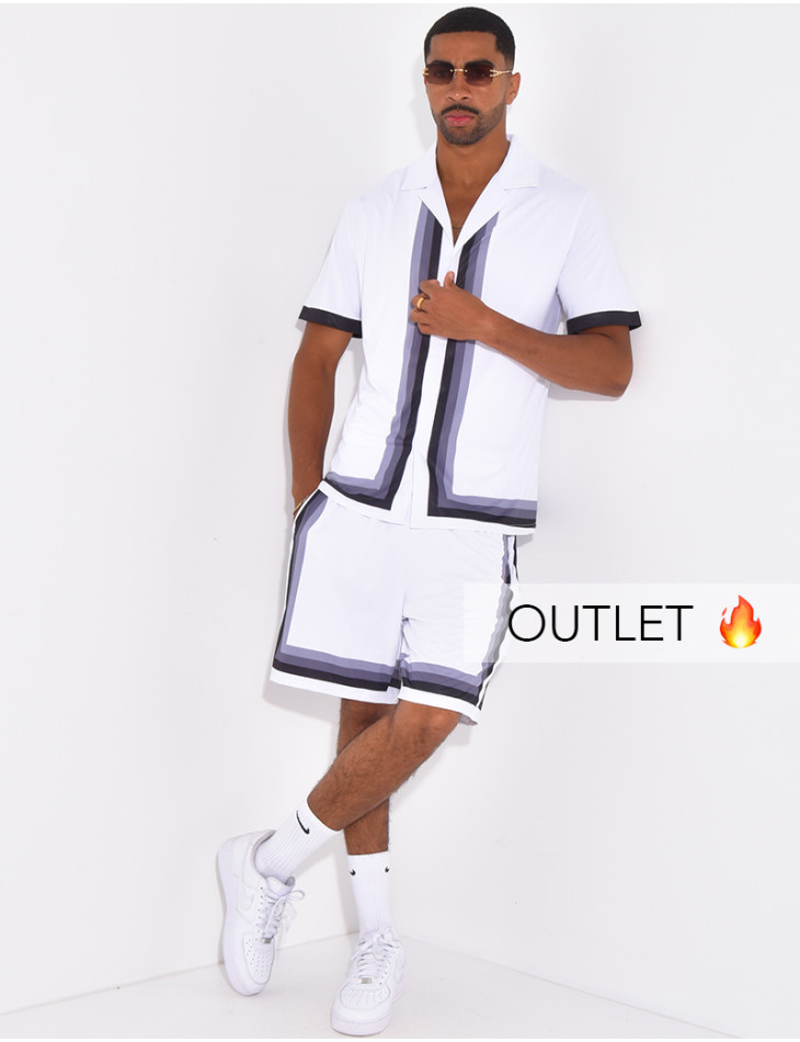 Ensemble short et chemise à bordures contrastantes