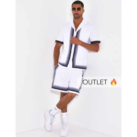 Ensemble short et chemise à bordures contrastantes