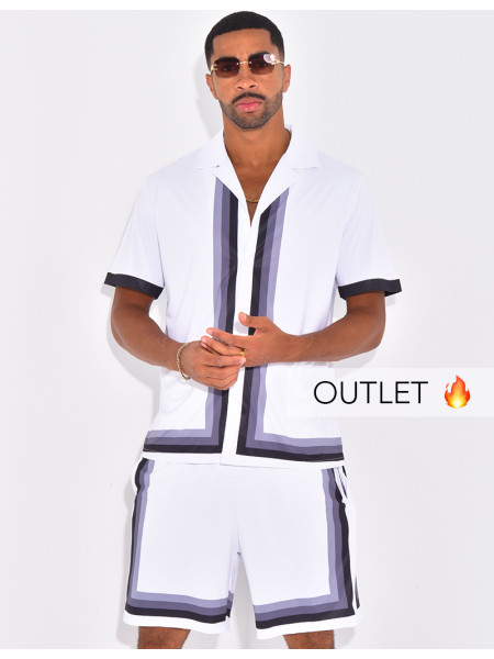 Ensemble short et chemise à bordures contrastantes