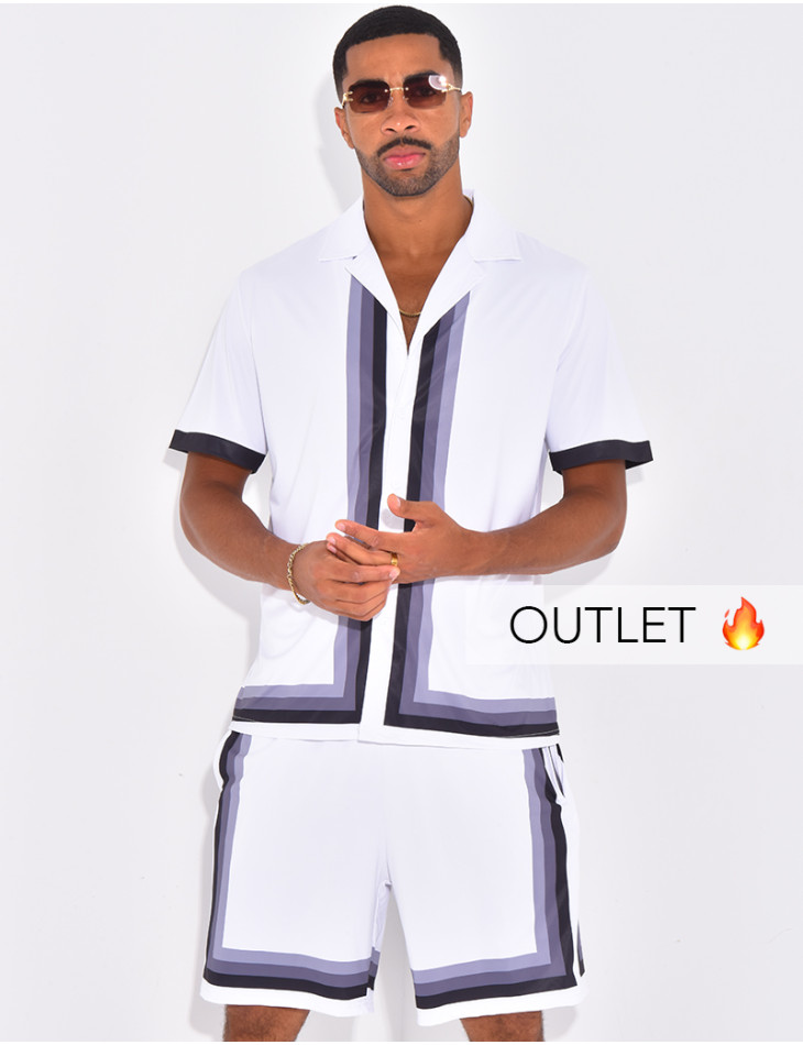 Ensemble short et chemise à bordures contrastantes