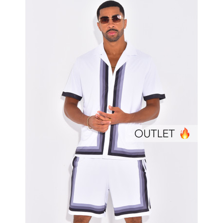 Ensemble short et chemise à bordures contrastantes