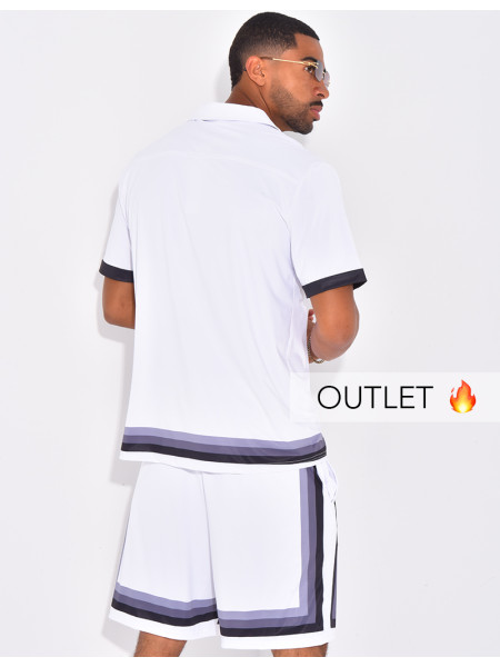 Ensemble short et chemise à bordures contrastantes