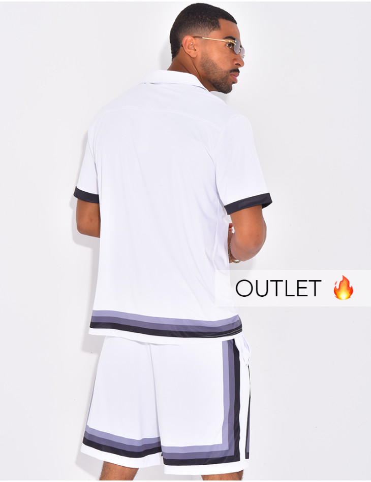Ensemble short et chemise à bordures contrastantes