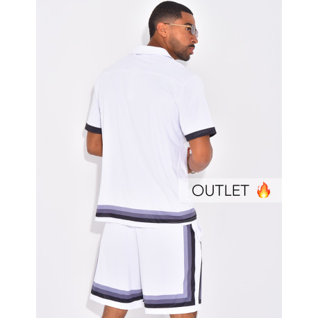 Ensemble short et chemise à bordures contrastantes