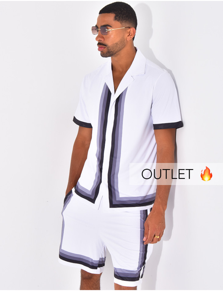 Ensemble short et chemise à bordures contrastantes