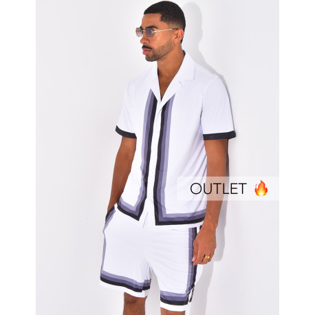 Ensemble short et chemise à bordures contrastantes