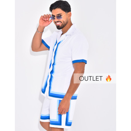 Ensemble short et chemise à bordures contrastantes