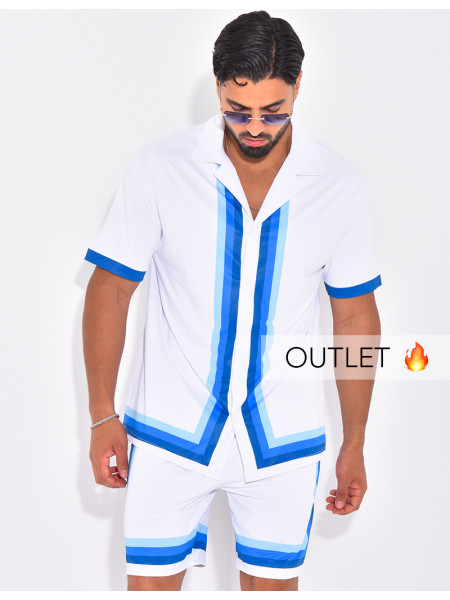 Ensemble short et chemise à bordures contrastantes