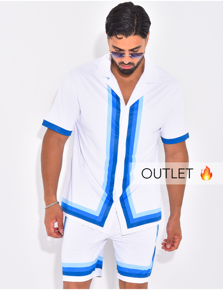 Ensemble short et chemise à bordures contrastantes