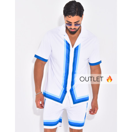 Ensemble short et chemise à bordures contrastantes