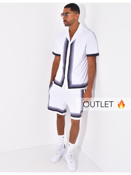 Ensemble short et chemise à bordures contrastantes