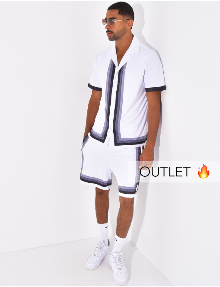 Ensemble short et chemise à bordures contrastantes