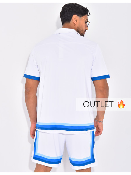 Ensemble short et chemise à bordures contrastantes