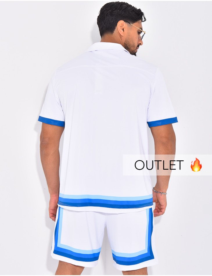 Ensemble short et chemise à bordures contrastantes
