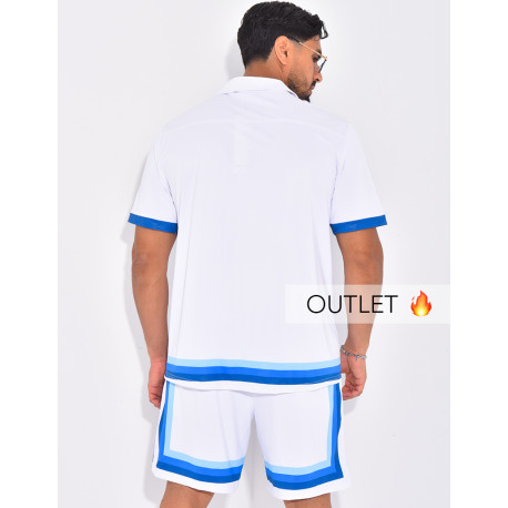 Ensemble short et chemise à bordures contrastantes