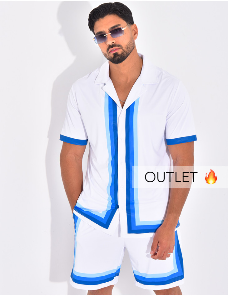 Ensemble short et chemise à bordures contrastantes