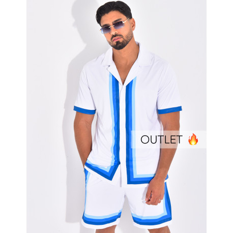 Ensemble short et chemise à bordures contrastantes