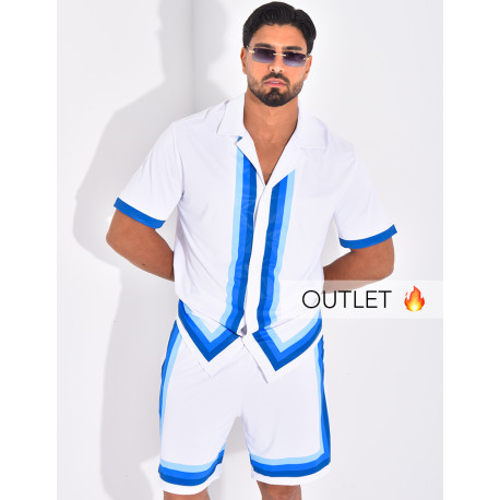 Ensemble short et chemise à bordures contrastantes