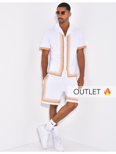 Ensemble short et chemise à bordures contrastantes