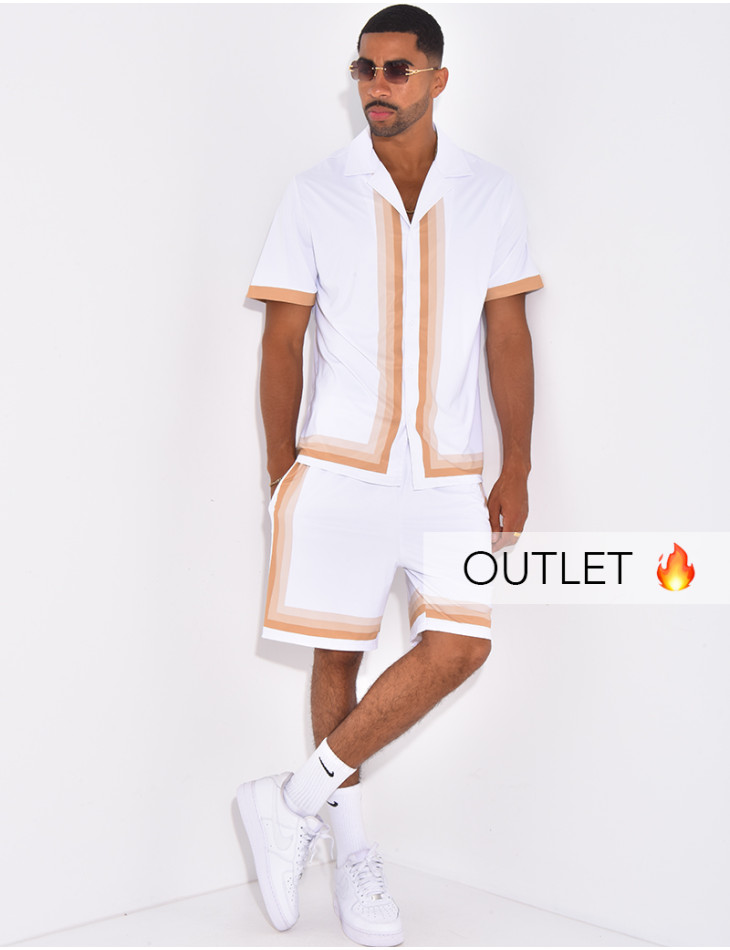 Ensemble short et chemise à bordures contrastantes