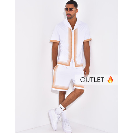 Ensemble short et chemise à bordures contrastantes