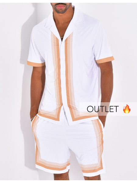 Ensemble short et chemise à bordures contrastantes