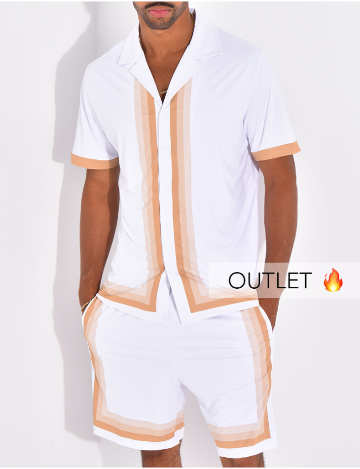 Ensemble short et chemise à bordures contrastantes