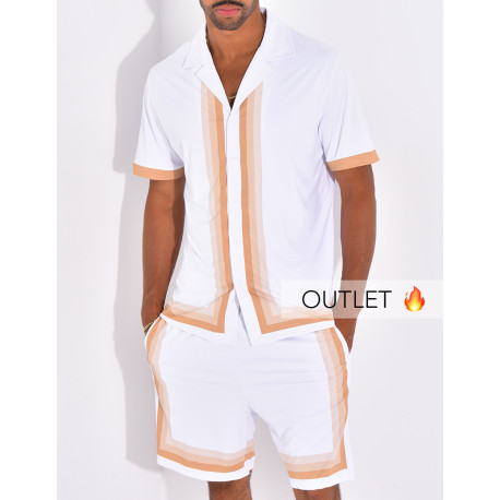 Ensemble short et chemise à bordures contrastantes