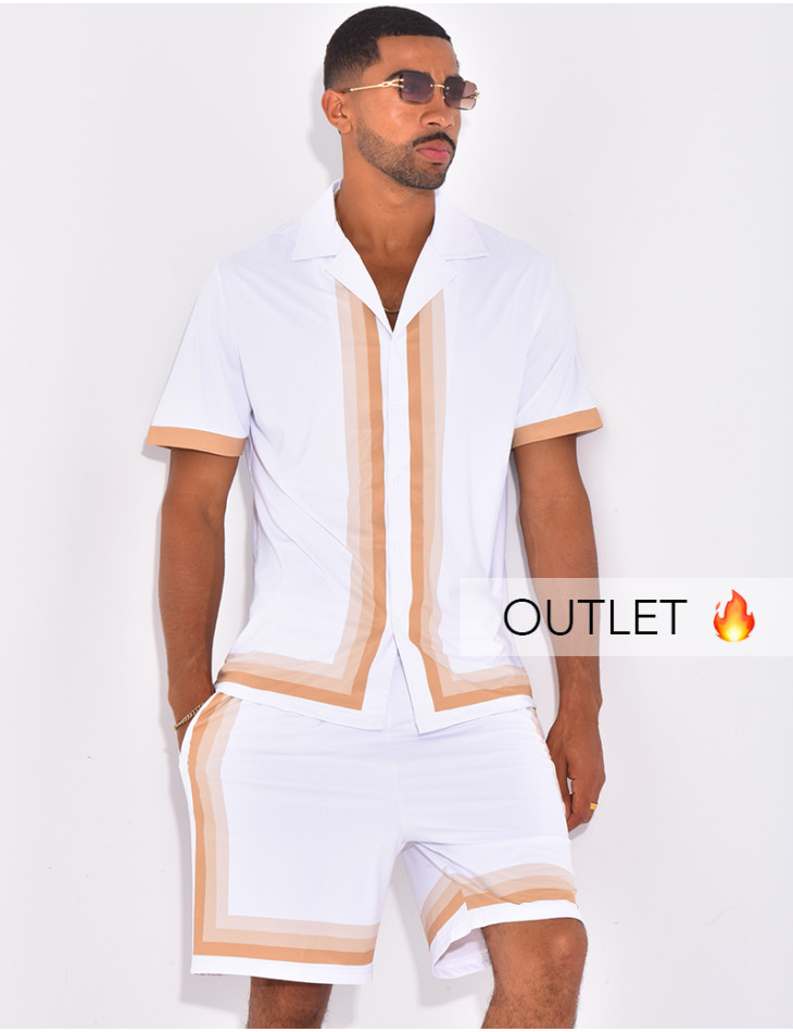 Ensemble short et chemise à bordures contrastantes